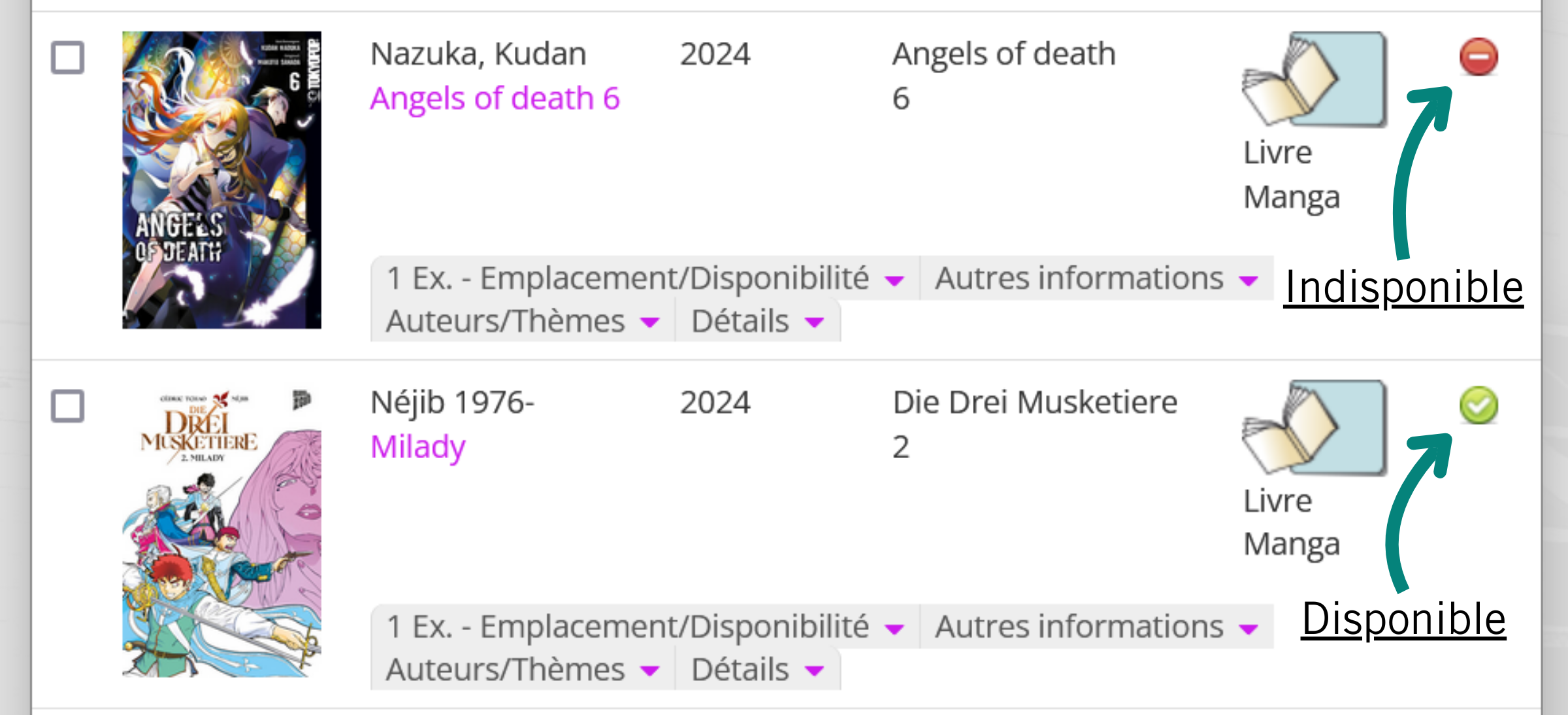 Comment savoir si un document est emprunté ?