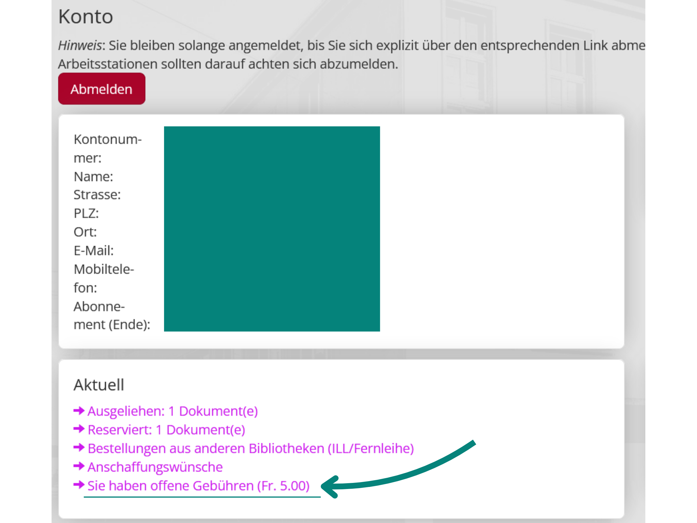 Wo sehe ich in meinem Konto die Gebühren?